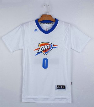 Maillot De Basket Oklahoma City Thunder Russell Westbrook 0 Short Sleeve Blanc